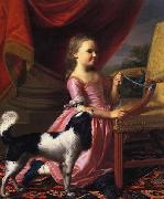 John Singleton Copley Young lady with a Bird and dog oil painting reproduction